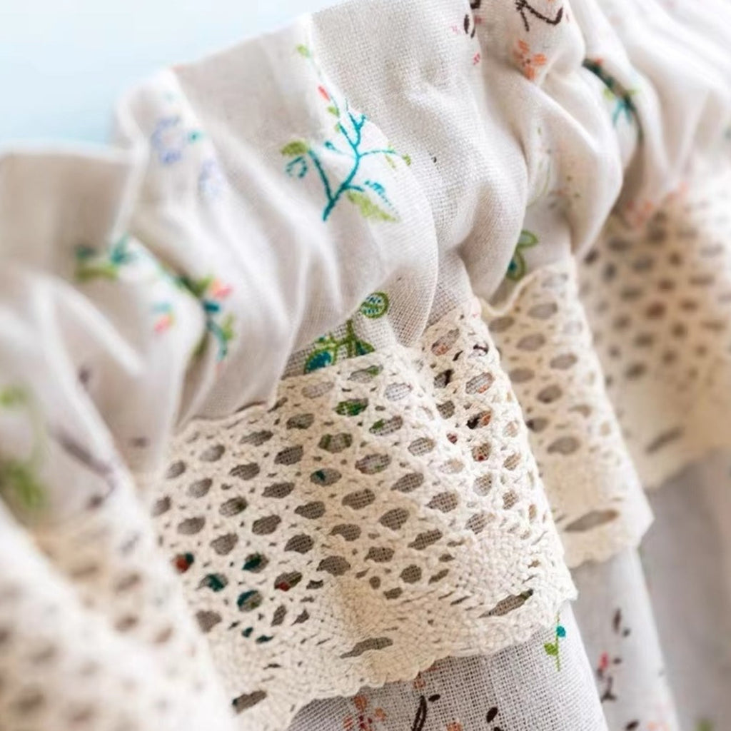 Cabinet Grace: Floral Pattern Curtains – Elegant Café Curtains for Kitchen Windows & Café Décor