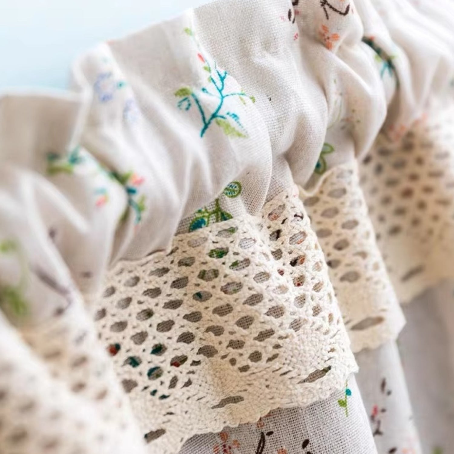 Cabinet Grace: Floral Pattern Curtains – Elegant Café Curtains for Kitchen Windows & Café Décor