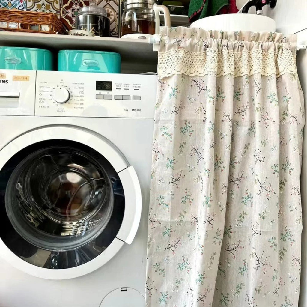 Cabinet Grace: Floral Pattern Curtains – Elegant Café Curtains for Kitchen Windows & Café Décor