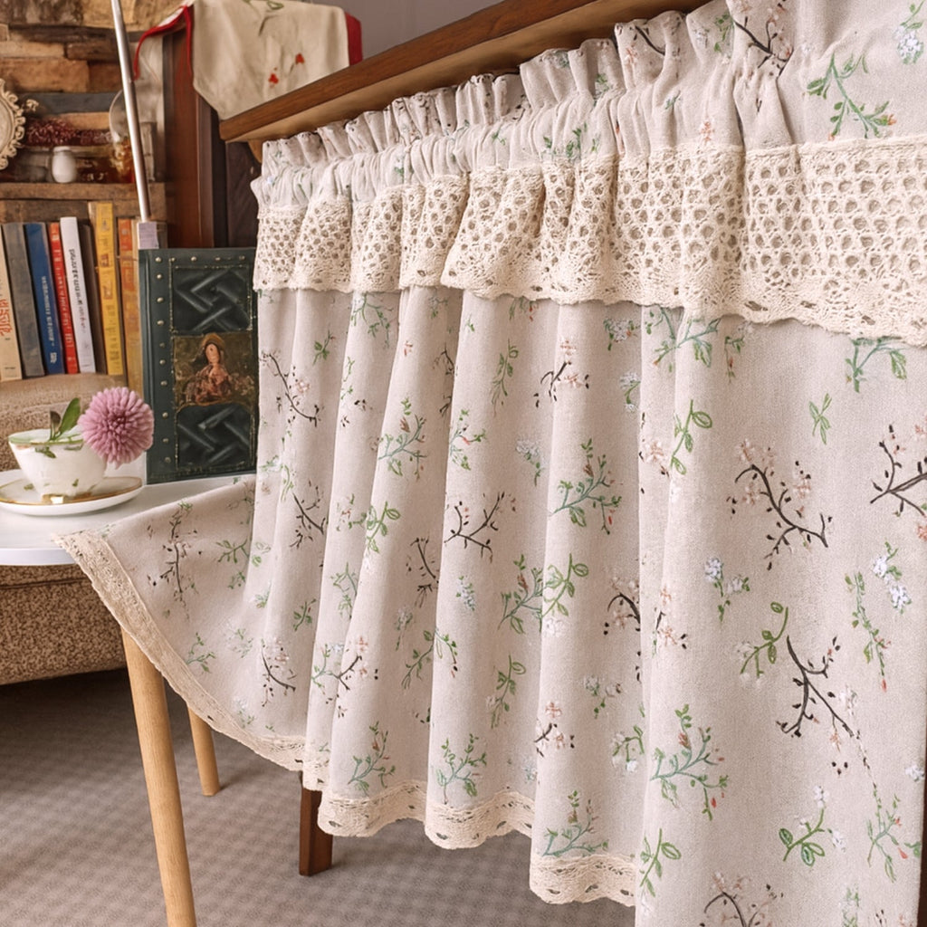 Cabinet Grace: Floral Pattern Curtains – Elegant Café Curtains for Kitchen Windows & Café Décor