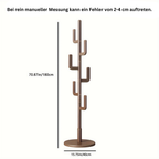 CactusWood: Wooden Coat Rack – modern cactus design, freestanding & multifunctional with adjustable height for jackets & bags