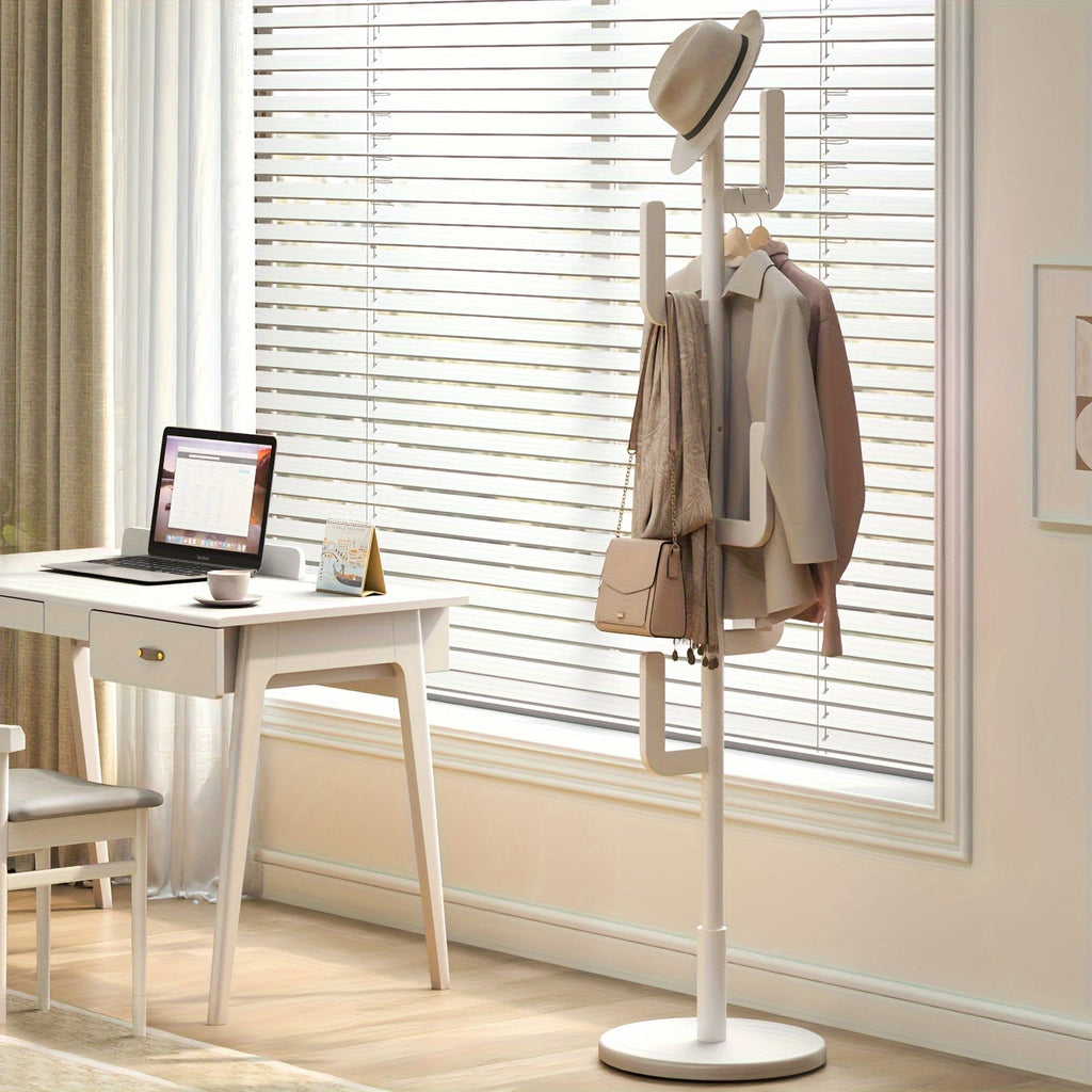 CactusWood: Wooden Coat Rack – modern cactus design, freestanding & multifunctional with adjustable height for jackets & bags