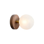 Wood Base Glass Ball Wall Lamp