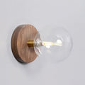 Wood Base Glass Ball Wall Lamp