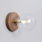 Wood Base Glass Ball Wall Lamp