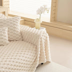 Bunny Soft: Microfiber Sofa Throw with Tufted Bubble Texture & Cozy Quality – for Living Room & Couch