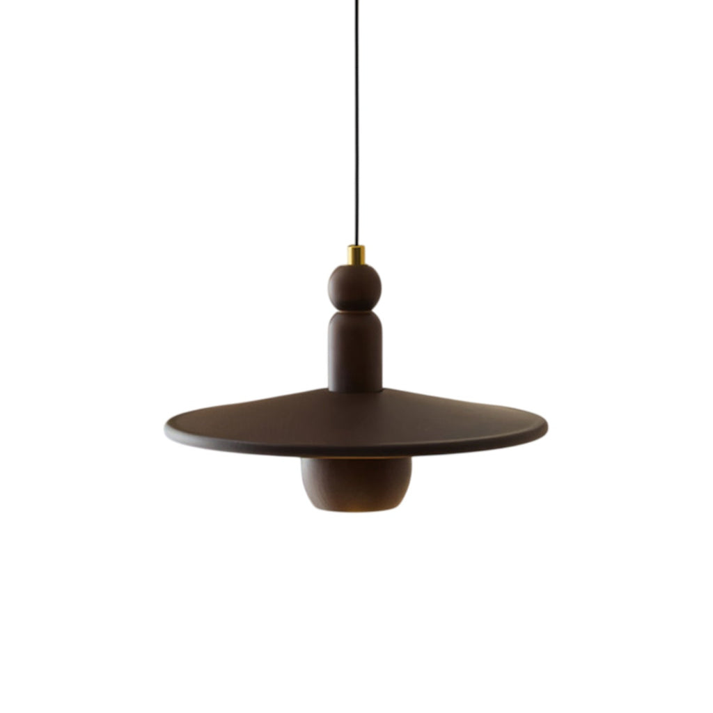 Wood Disc Down-Light Pendant Lamp