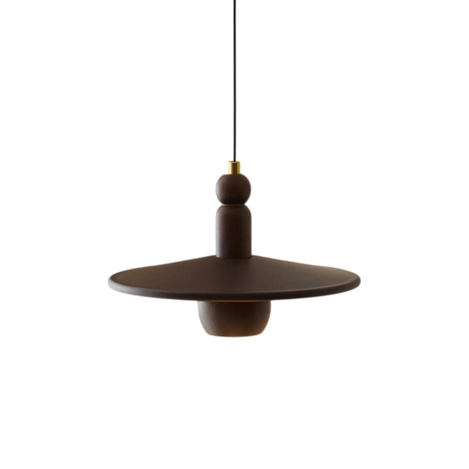 Wood Disc Down-Light Pendant Lamp