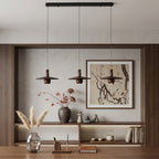 Wood Disc Down-Light Pendant Lamp