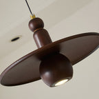 Wood Disc Down-Light Pendant Lamp