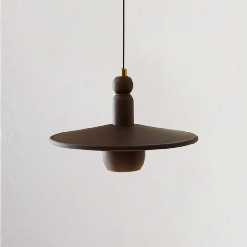 Wood Disc Down-Light Pendant Lamp