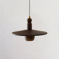 Wood Disc Down-Light Pendant Lamp