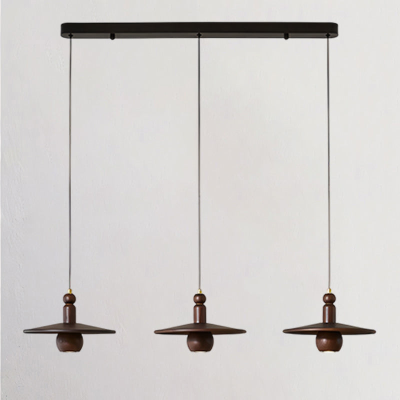 Wood Disc Down-Light Pendant Lamp