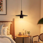 Wood Disc Down-Light Pendant Lamp