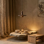 Wood Disc Down-Light Pendant Lamp