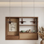 Wood Disc Down-Light Pendant Lamp