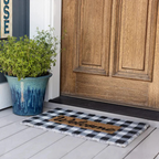 KaroGrüß: decorative doormat – robust, non-slip & classic checkered design for front door & entrance area