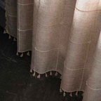 KaroLuxe: Checked Curtain with Tassels – Semi-Transparent & Decorative for Living Room & Bedroom