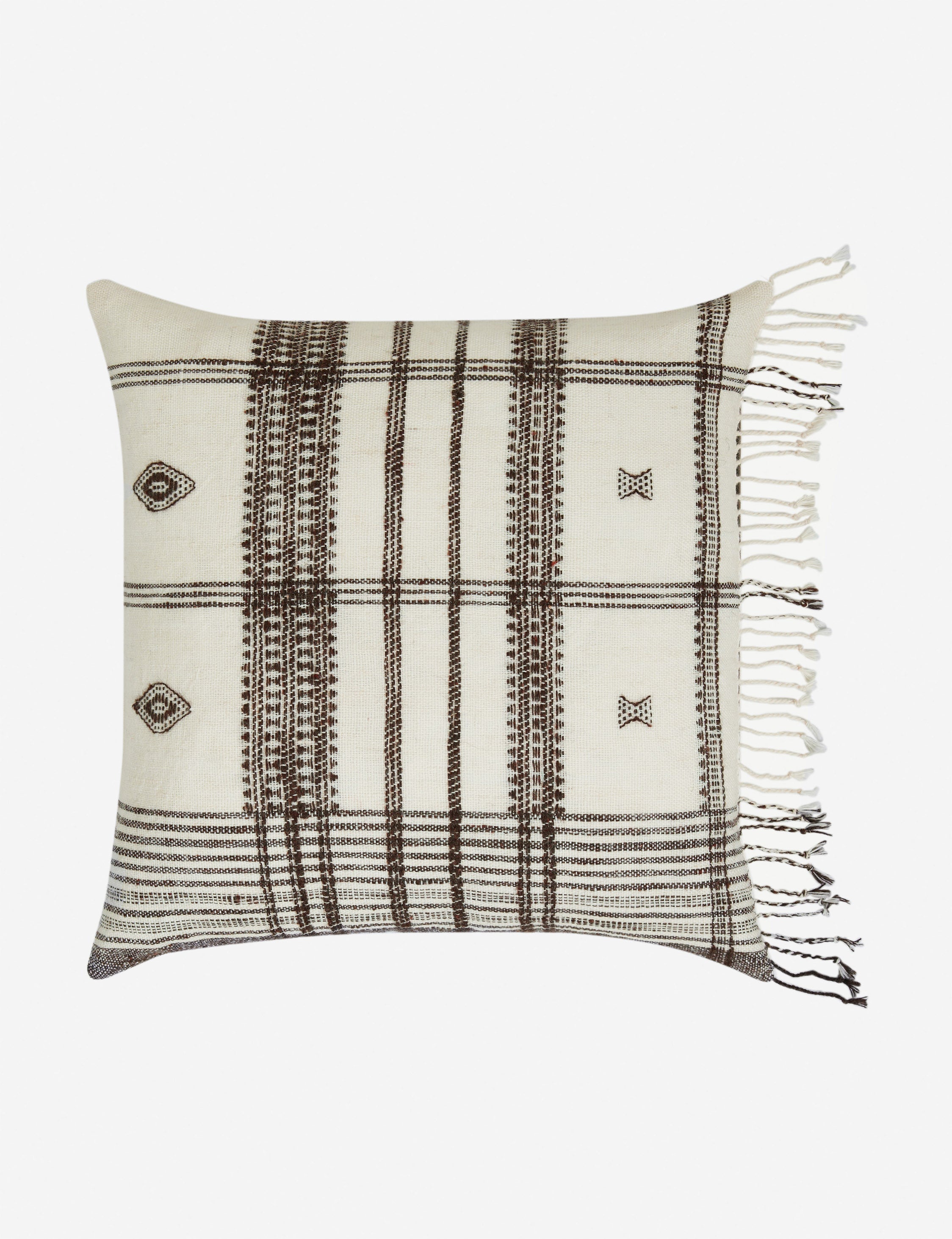 Kavi Throw Pillow | Hand Loomed Desi Wool, Geometric Patterns
