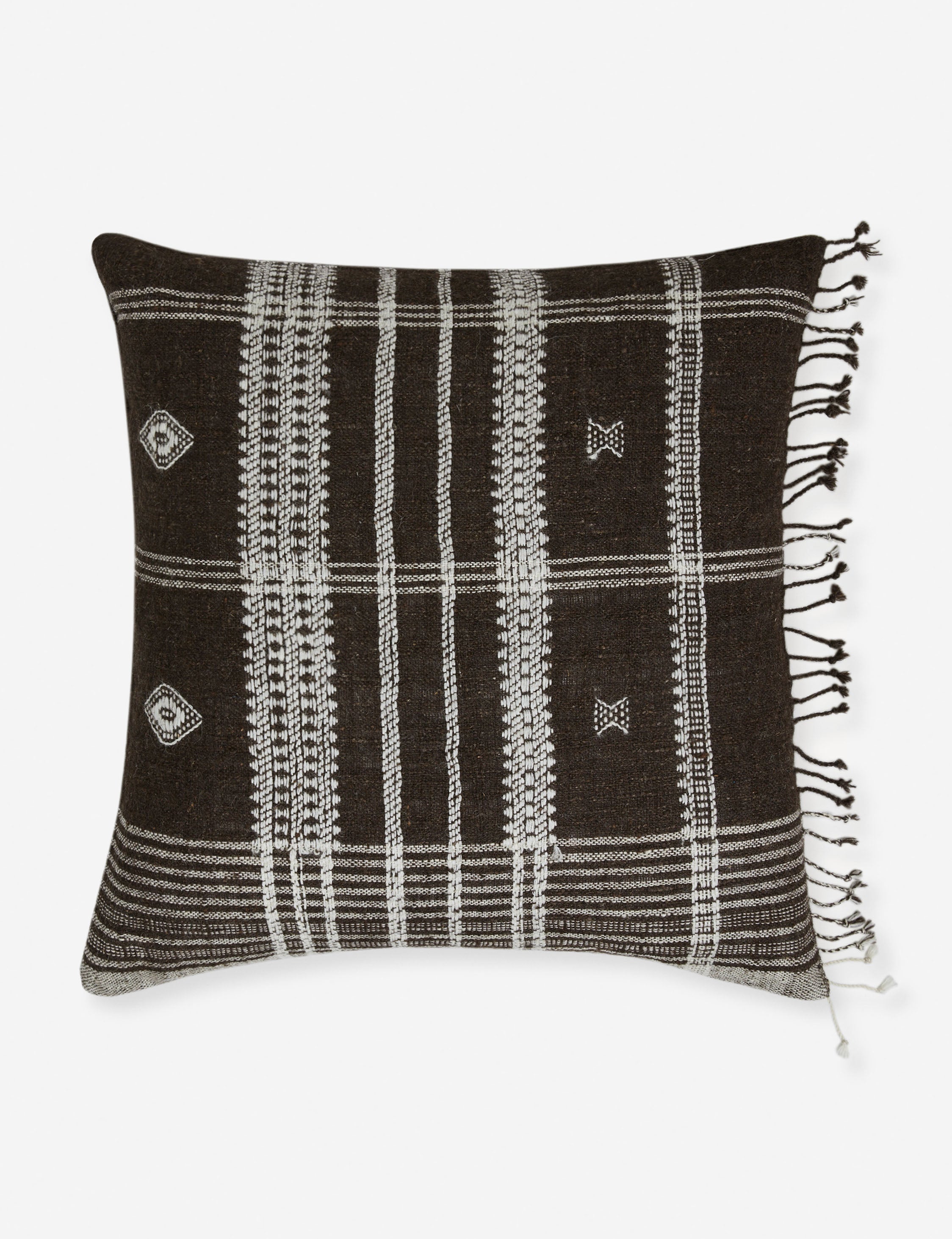 Kavi Throw Pillow | Hand Loomed Desi Wool, Geometric Patterns