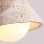 Travertine & Walnut Flush Ceiling Light