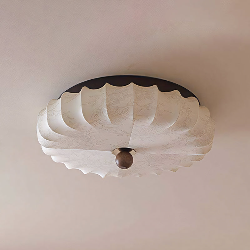 Pleated Fabric Semi-Flush Ceiling Light