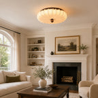 Pleated Fabric Semi-Flush Ceiling Light