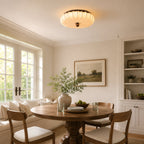 Pleated Fabric Semi-Flush Ceiling Light