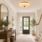 Pleated Fabric Semi-Flush Ceiling Light