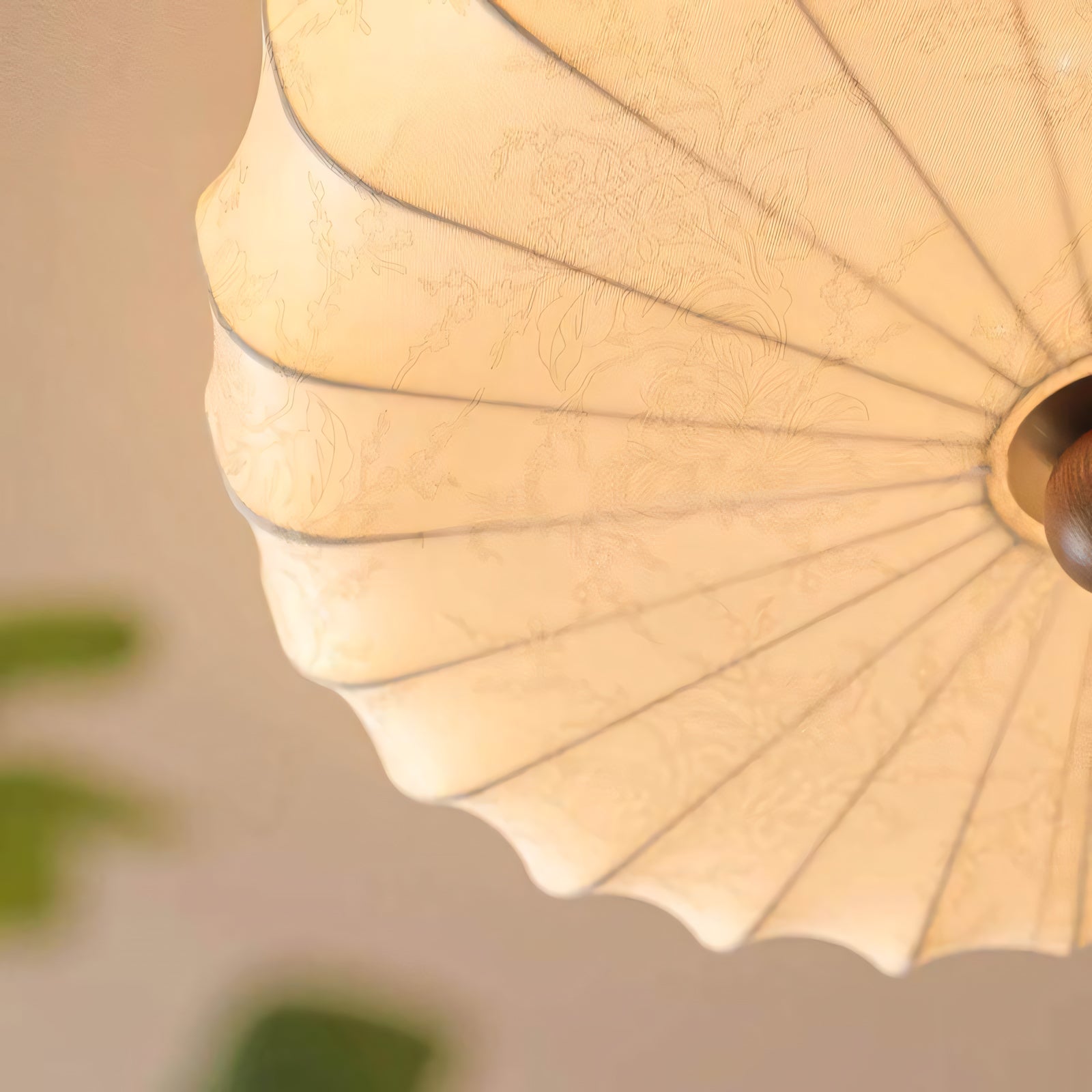 Pleated Fabric Semi-Flush Ceiling Light