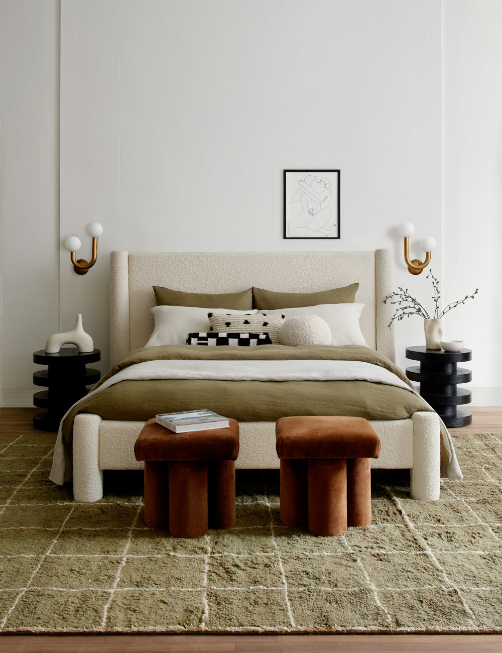 Dara Decorative Pillow | Wool-Blend, Organic Dot Motif