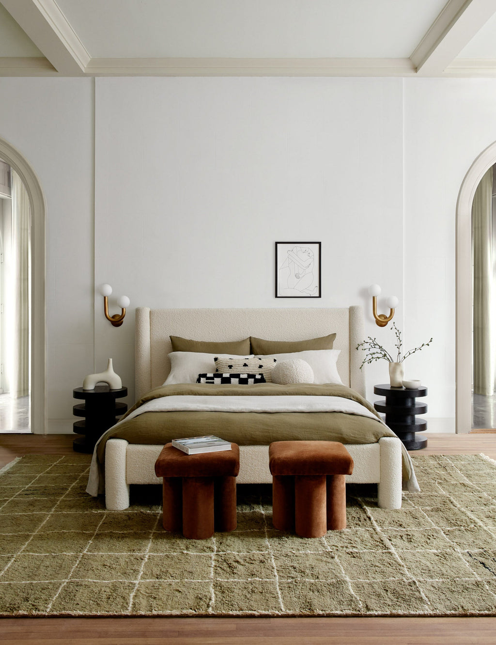 Bask Irregular Grid Wool Rug | Hand-Knotted, Geometric Accents
