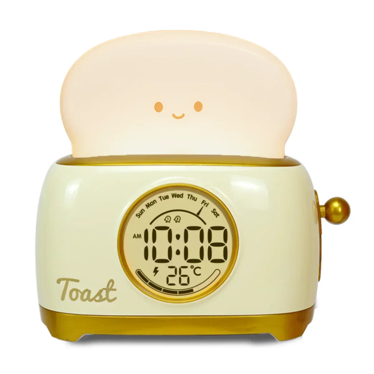 Kids Digital Alarm Clock LED Screen Bedside Night Light Temperature Display