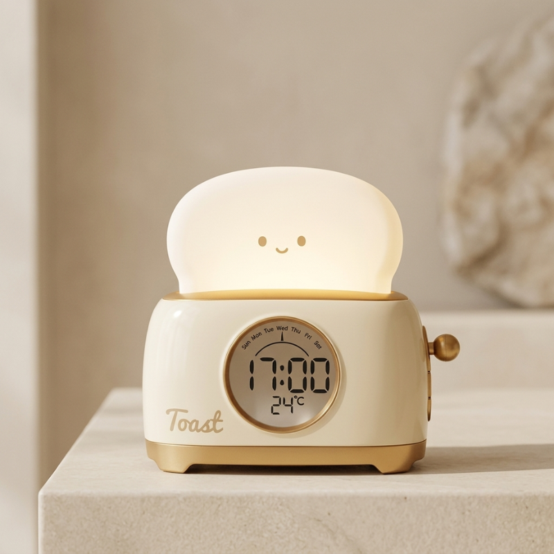 Kids Digital Alarm Clock LED Display Night Light Temperature Monitor