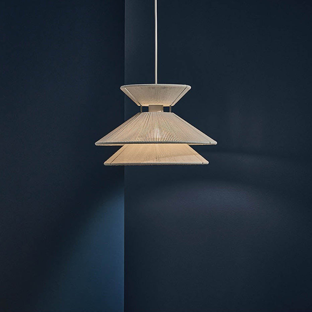 Woven Cotton Thread Dome Pendant Lamp