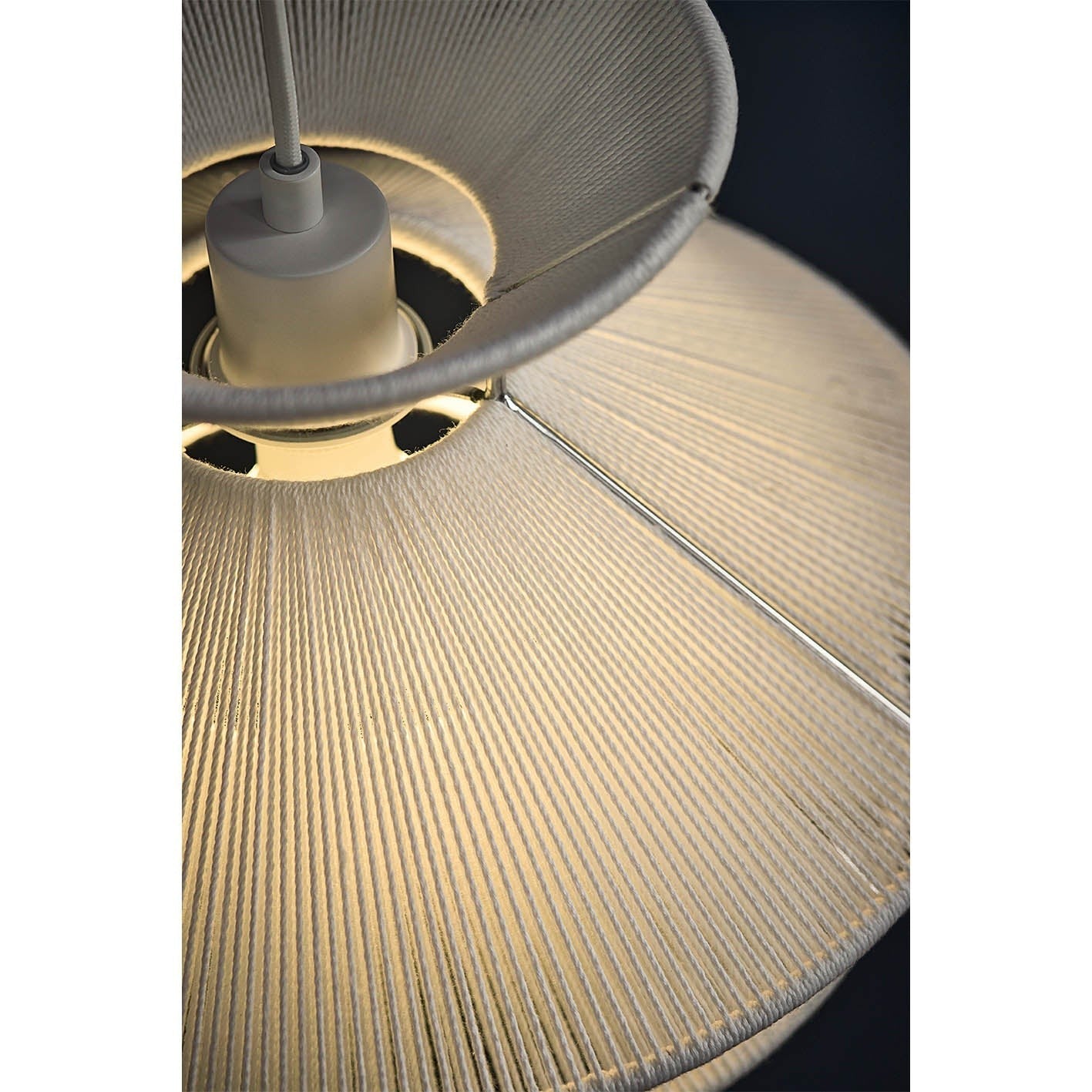 Woven Cotton Thread Dome Pendant Lamp