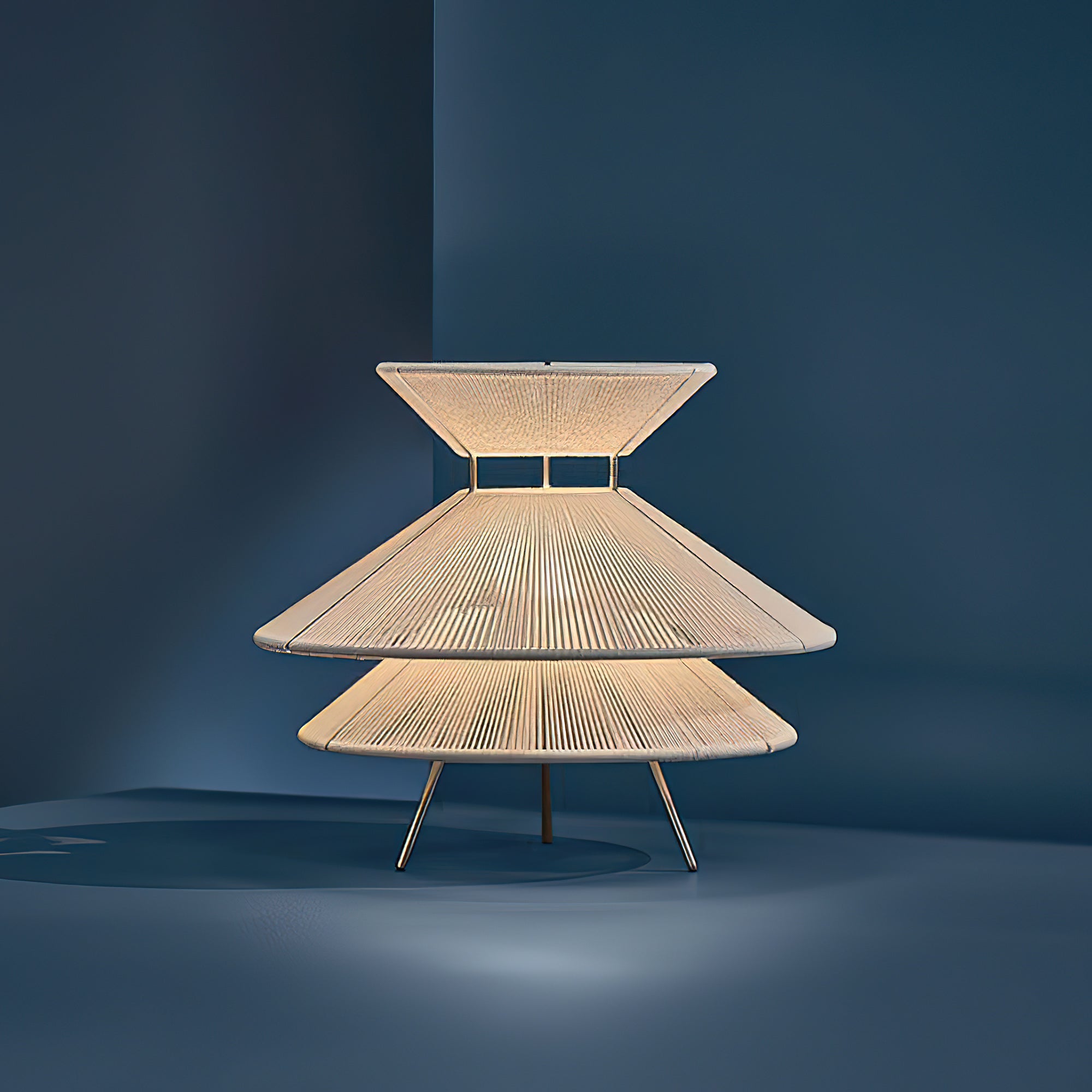 Woven Cotton Thread Dome Table Lamp