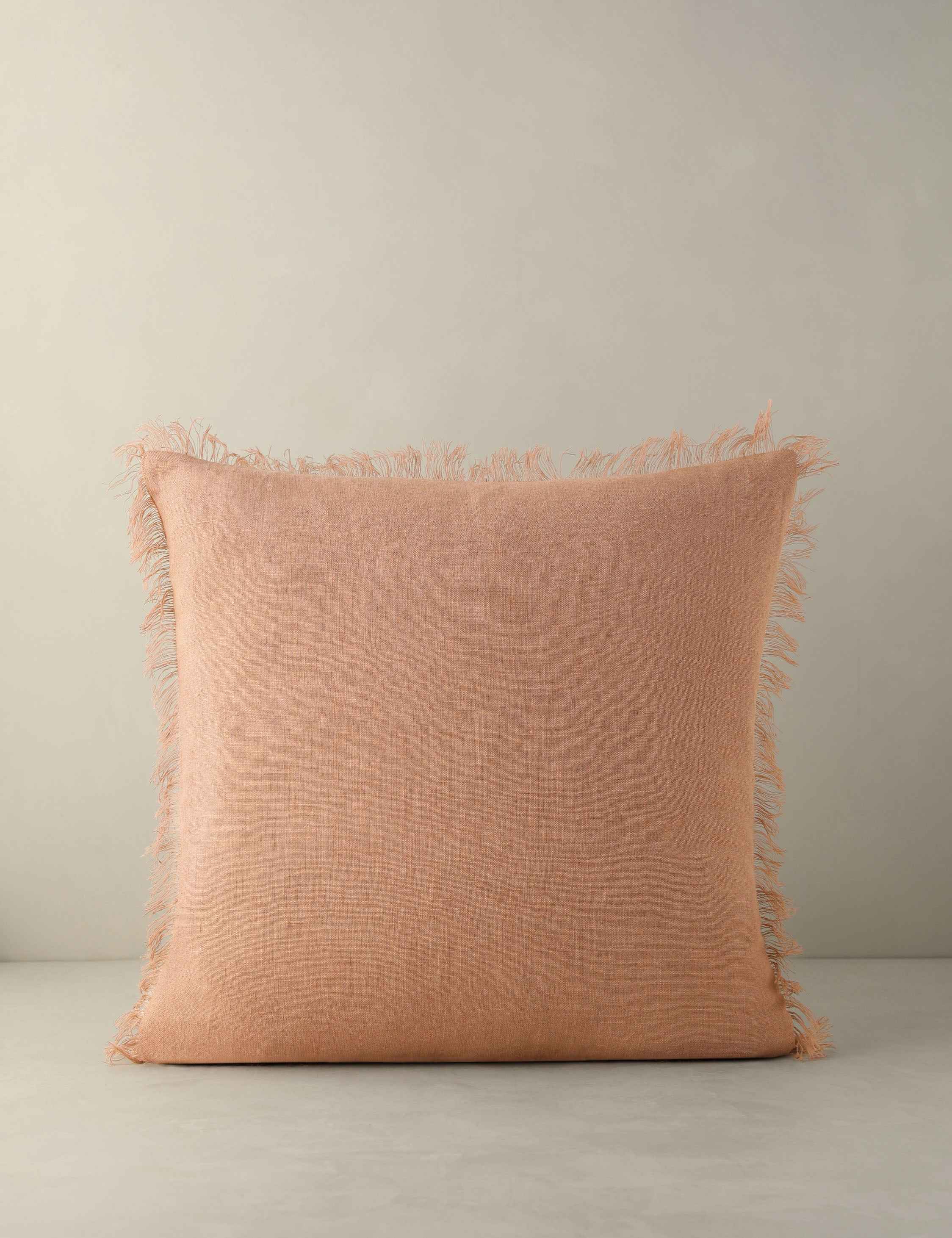Kira Linen Pillow | Natural Fiber, Fringe Detail