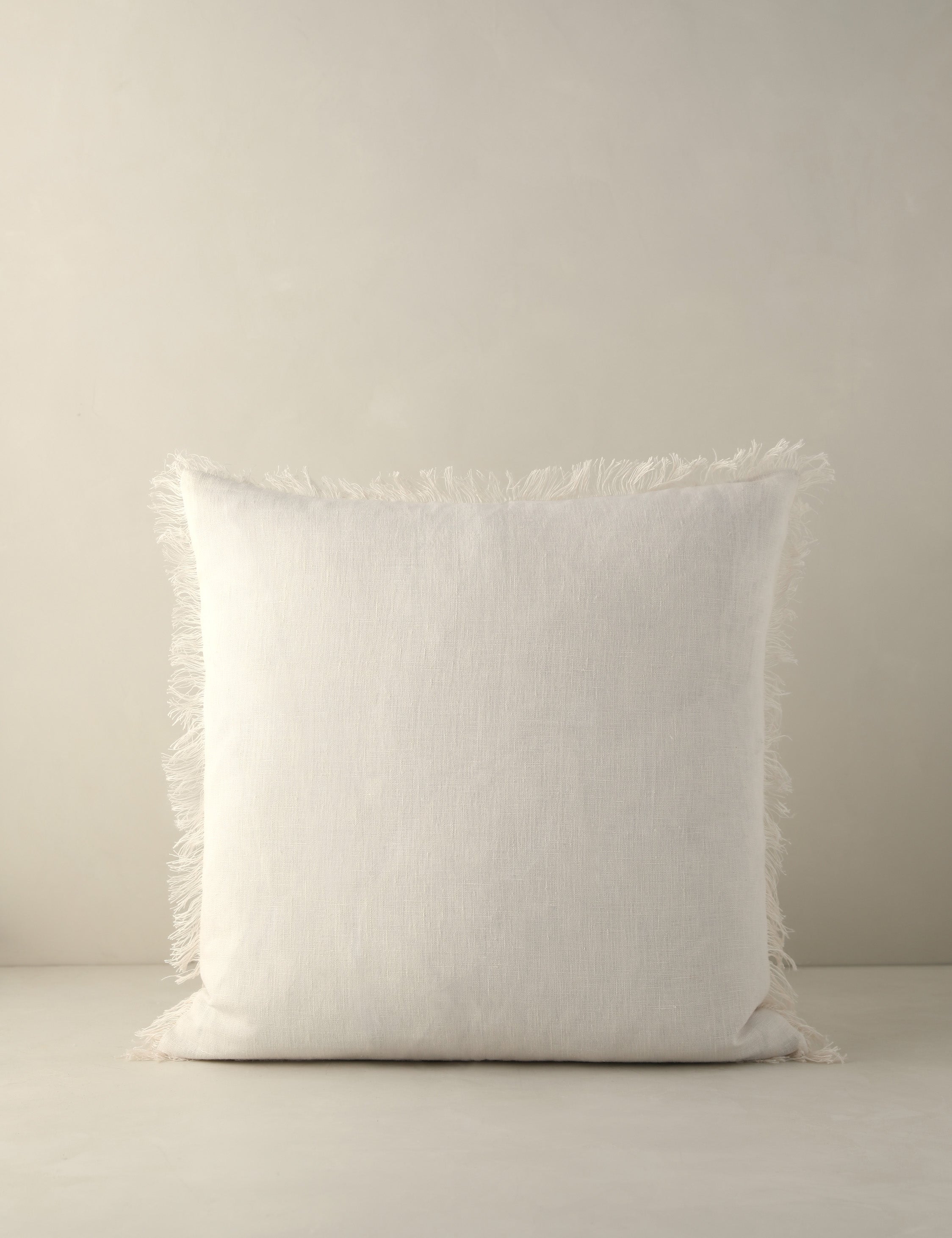 Kira Linen Pillow | Natural Fiber, Fringe Detail
