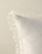Kira Linen Pillow | Natural Fiber, Fringe Detail