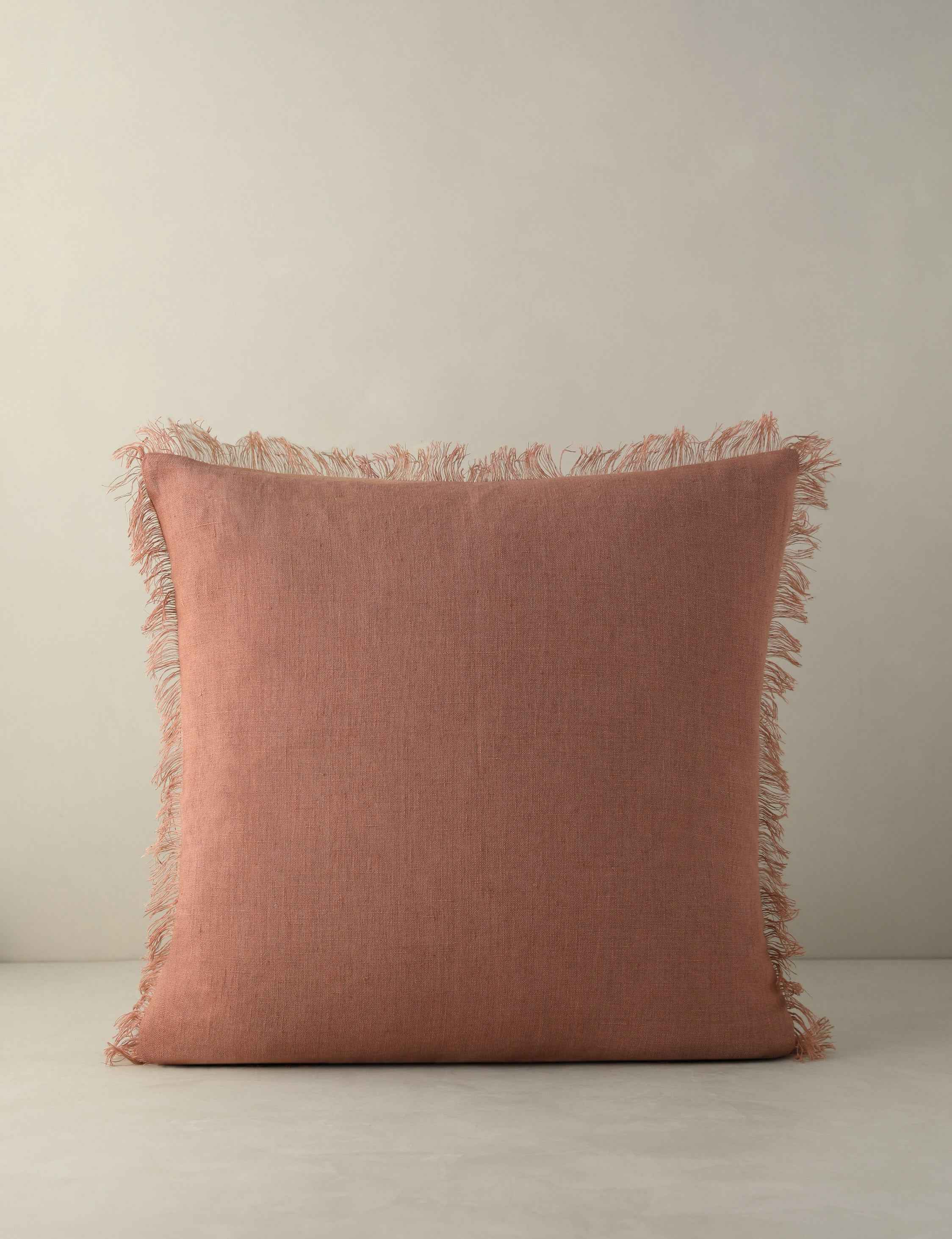 Kira Linen Pillow | Natural Fiber, Fringe Detail