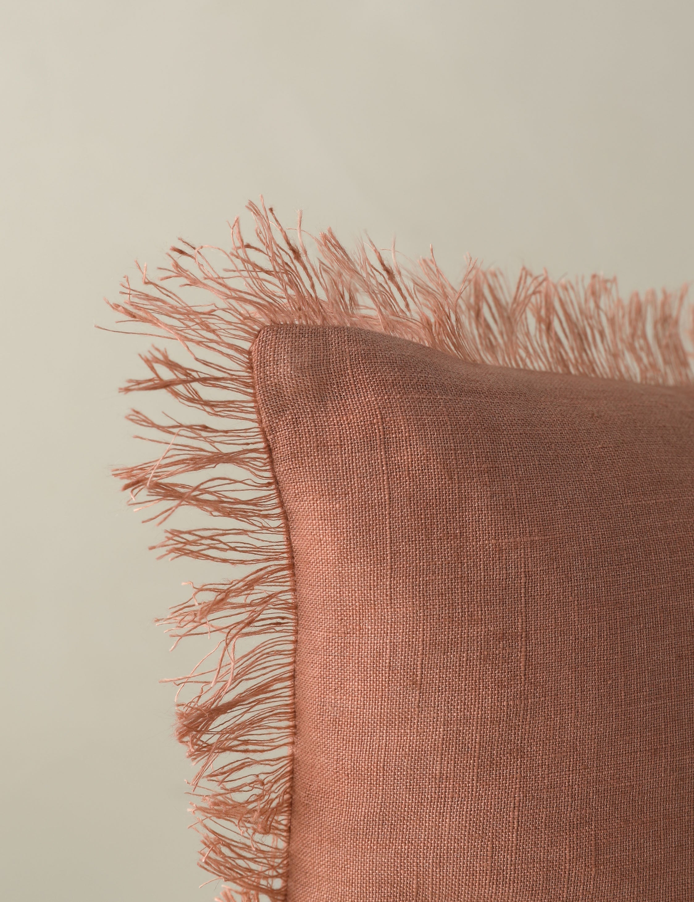Kira Linen Pillow | Natural Fiber, Fringe Detail