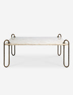 Kona Coffee Table | Ivory Marble Top, Bronze-Plated Legs