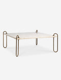 Kona Coffee Table | Ivory Marble Top, Bronze-Plated Legs
