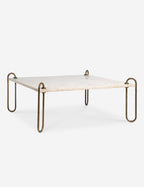 Kona Coffee Table | Ivory Marble Top, Bronze-Plated Legs