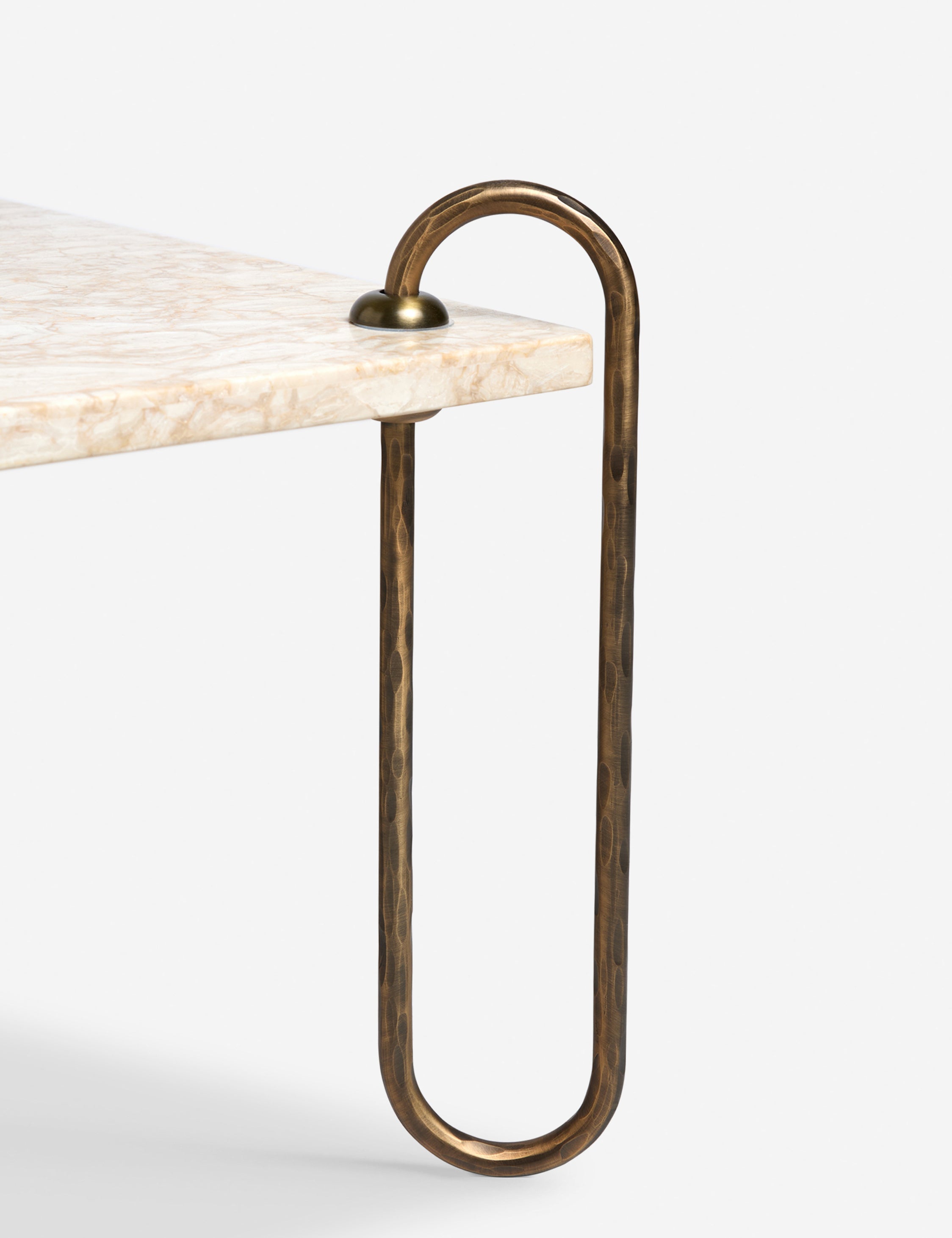 Kona Coffee Table | Ivory Marble Top, Bronze-Plated Legs