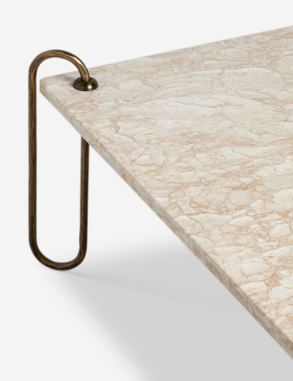 Kona Coffee Table | Ivory Marble Top, Bronze-Plated Legs