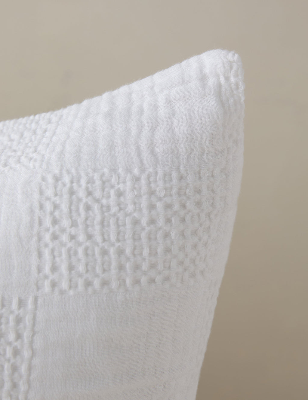 Kairo Textured Cotton Sham | Waffle Gauze Checkerboard Design