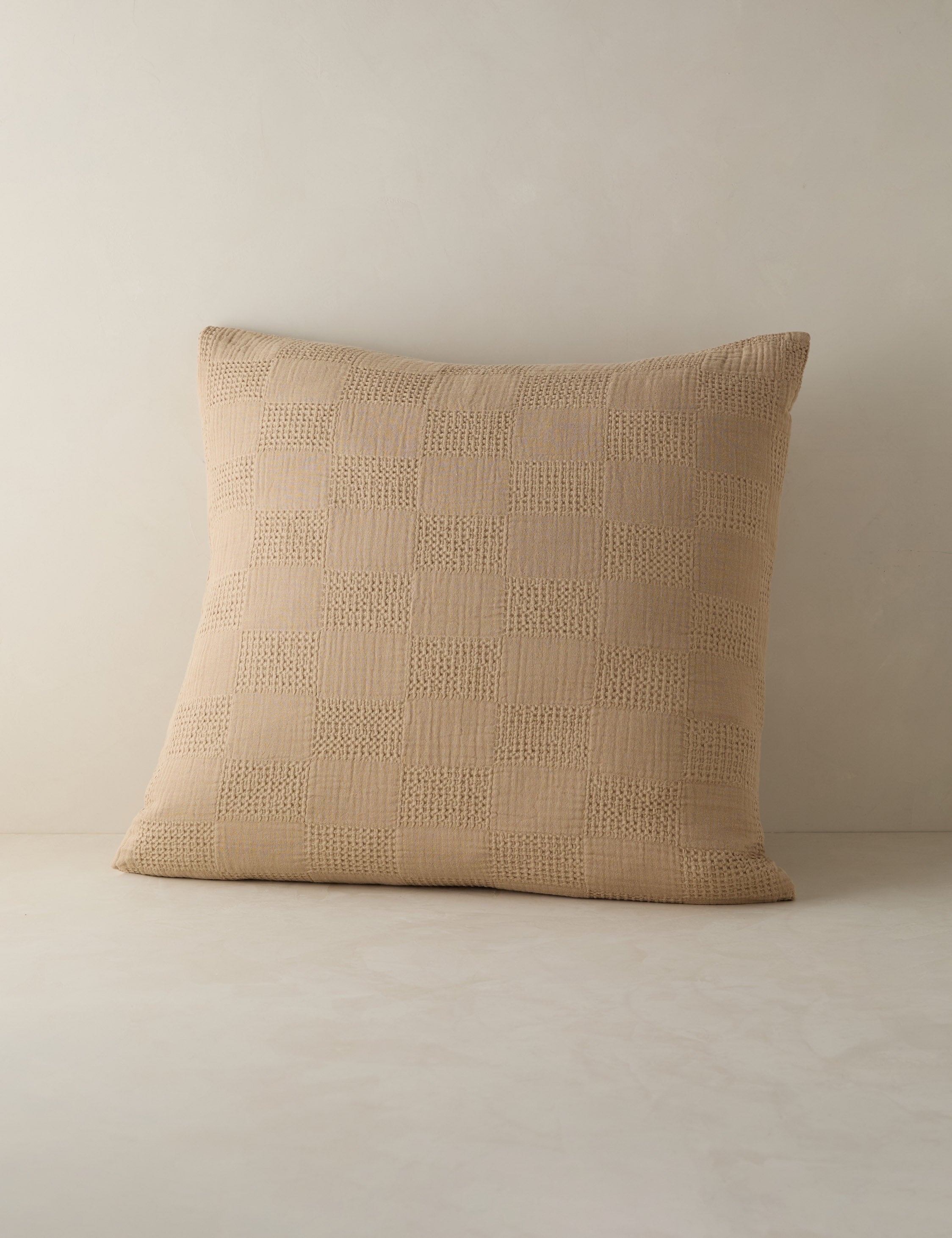 Kairo Textured Cotton Sham | Waffle Gauze Checkerboard Design