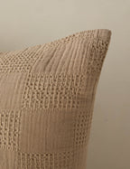 Kairo Textured Cotton Sham | Waffle Gauze Checkerboard Design